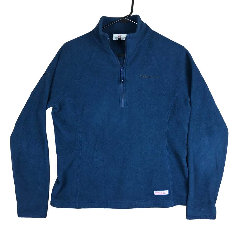 Vineyard Vines Womens Sweater Blue 1/2 Zip Pullover Fleece Casual Small